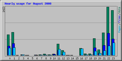 Hourly usage for August 2008