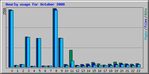 Hourly usage for October 2008