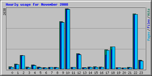 Hourly usage for November 2008